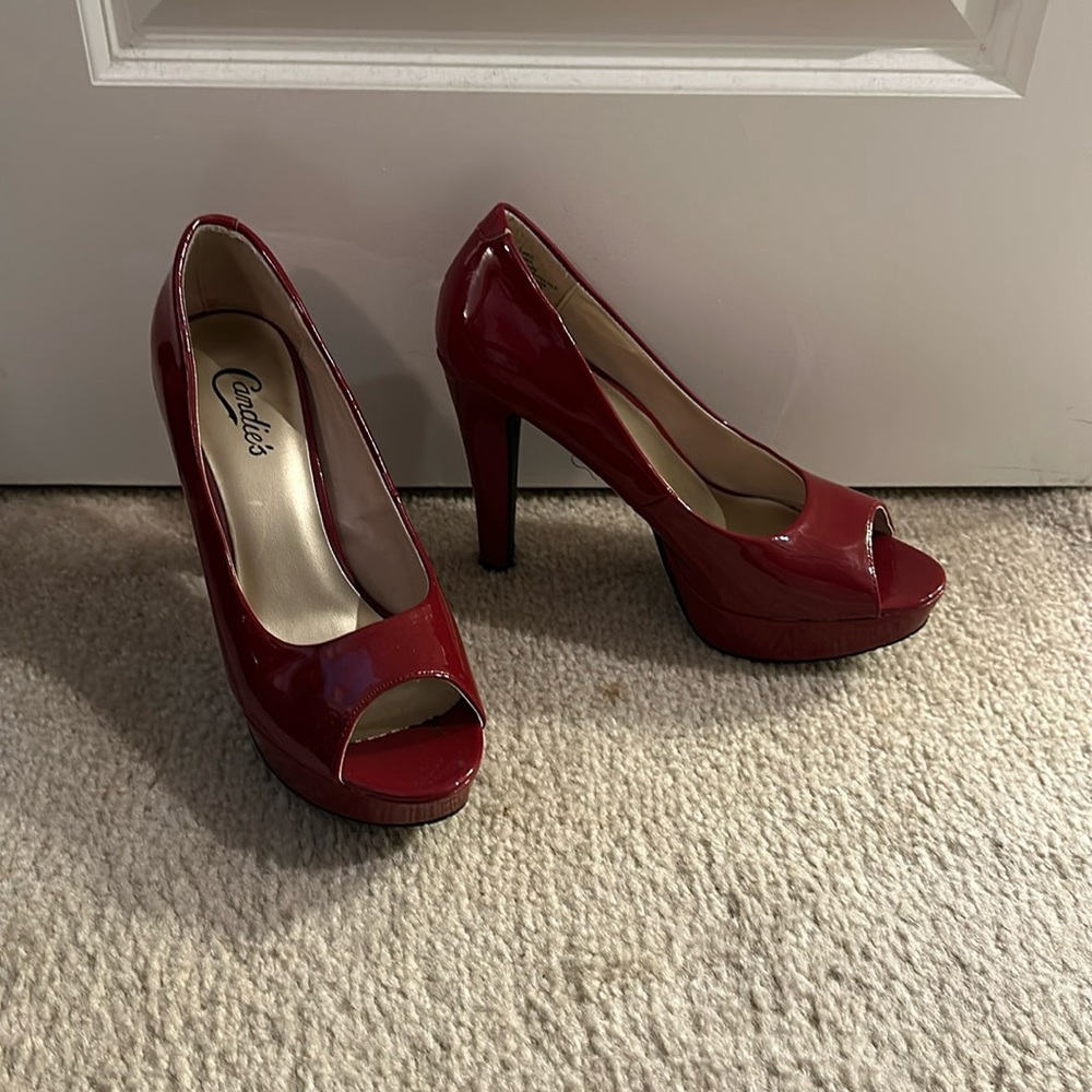 Candies patent leather maroon heels. Worn twice